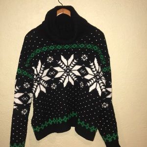 Polo Poinsettia big chunky turtleneck sweater